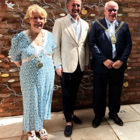 The Mayor and Mayoress visiting Demelza for their Open Garden event. 