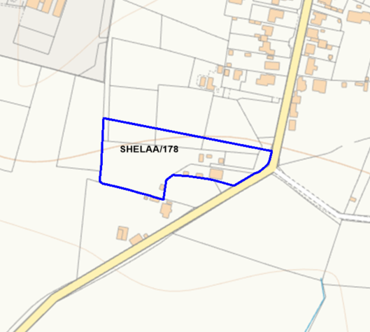 A map showing the location of SHELAA/178 outlined in blue