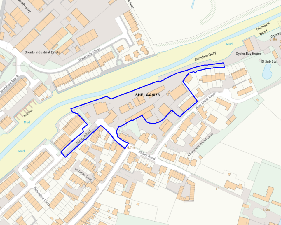 A map showing the location of SHELAA/078 outlined in blue